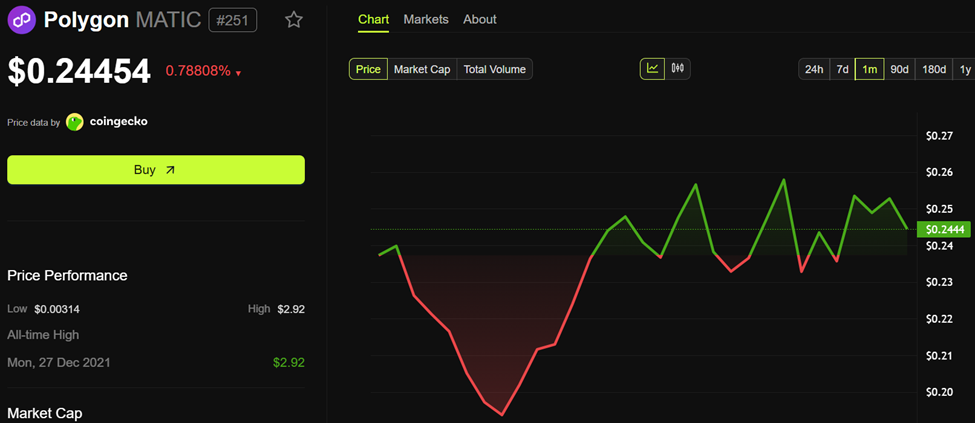 Polygon (MATIC) Price Performance