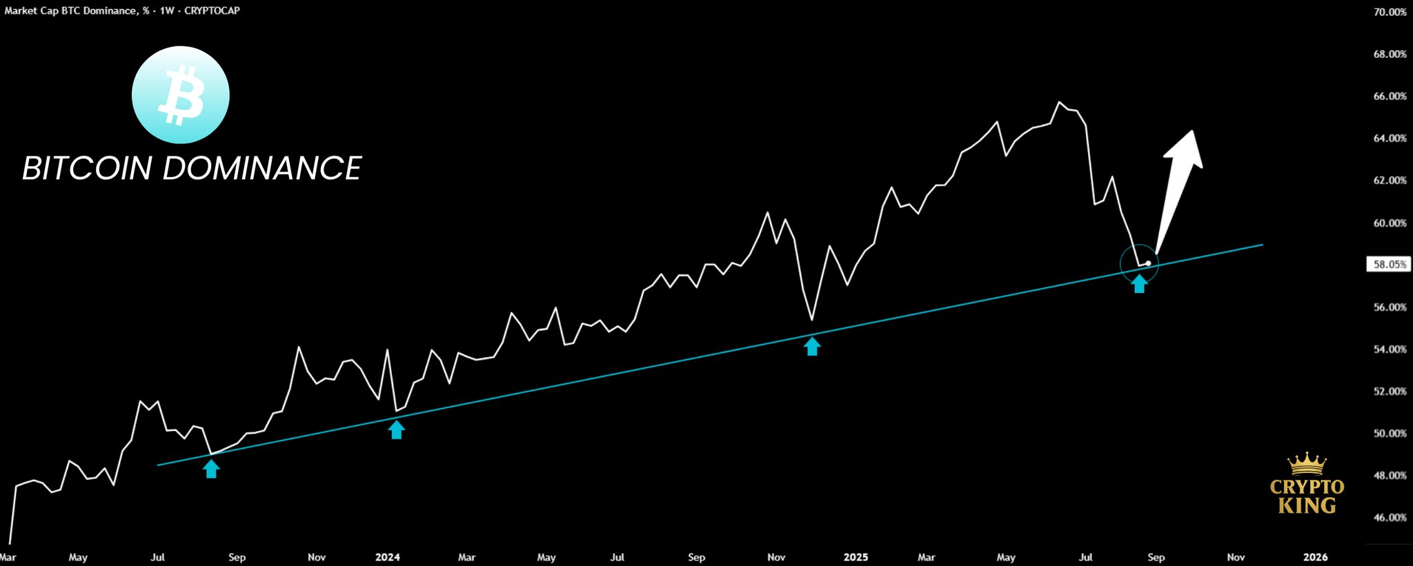 Bitcoin Dominance. Source: Crypto King.