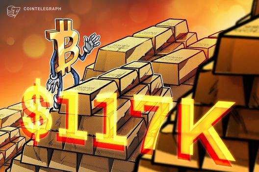 Bitcoin revives gold correlation as BTC price nears $117K